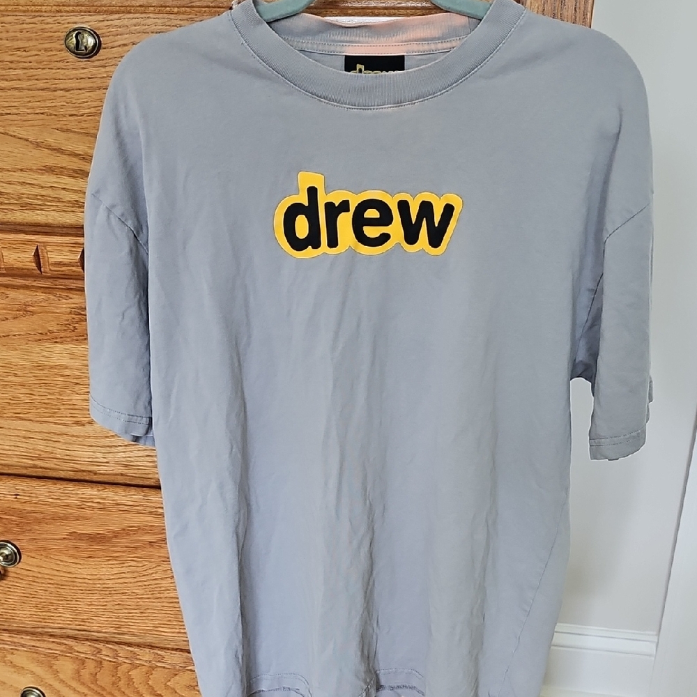 Drew House Gray Size Medium T Shirt. Notice Bleach Stain In Pic On Collar